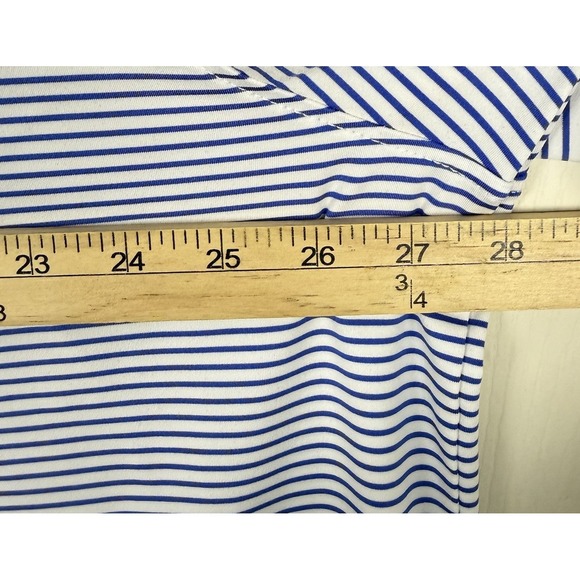 Vineyard Vines Performance Polo Shirt Mens XXL White Blue Striped Air Force NCAA - Picture 7 of 8